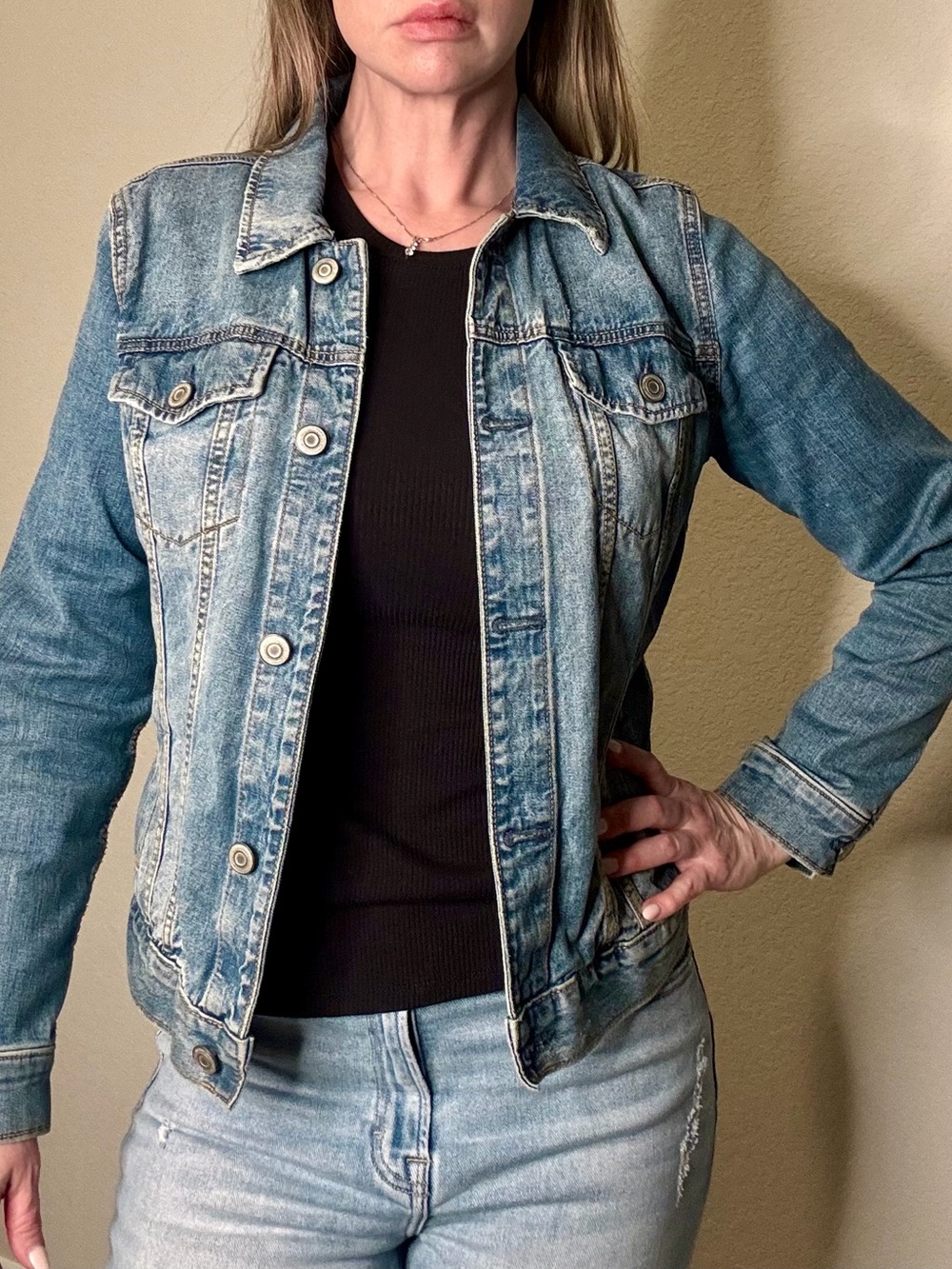 LC Lauren Conrad Light Blue Denim Jacket